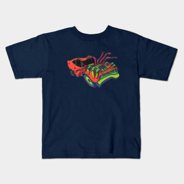 XB Jaws- orange Kids T-Shirt by Toonacarbra Studio